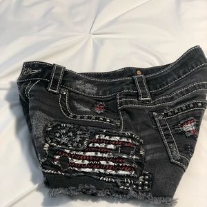 Black Miss Me denim shorts